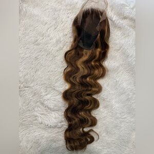 Highlight Brown Body Wave Frontal Wig Human Blended